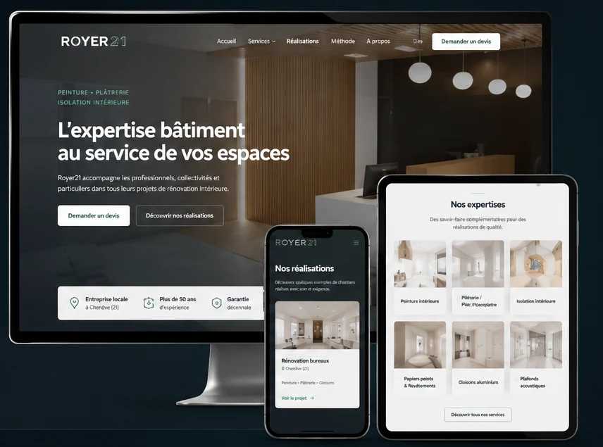 Mockup responsive complet de la refonte Royer21