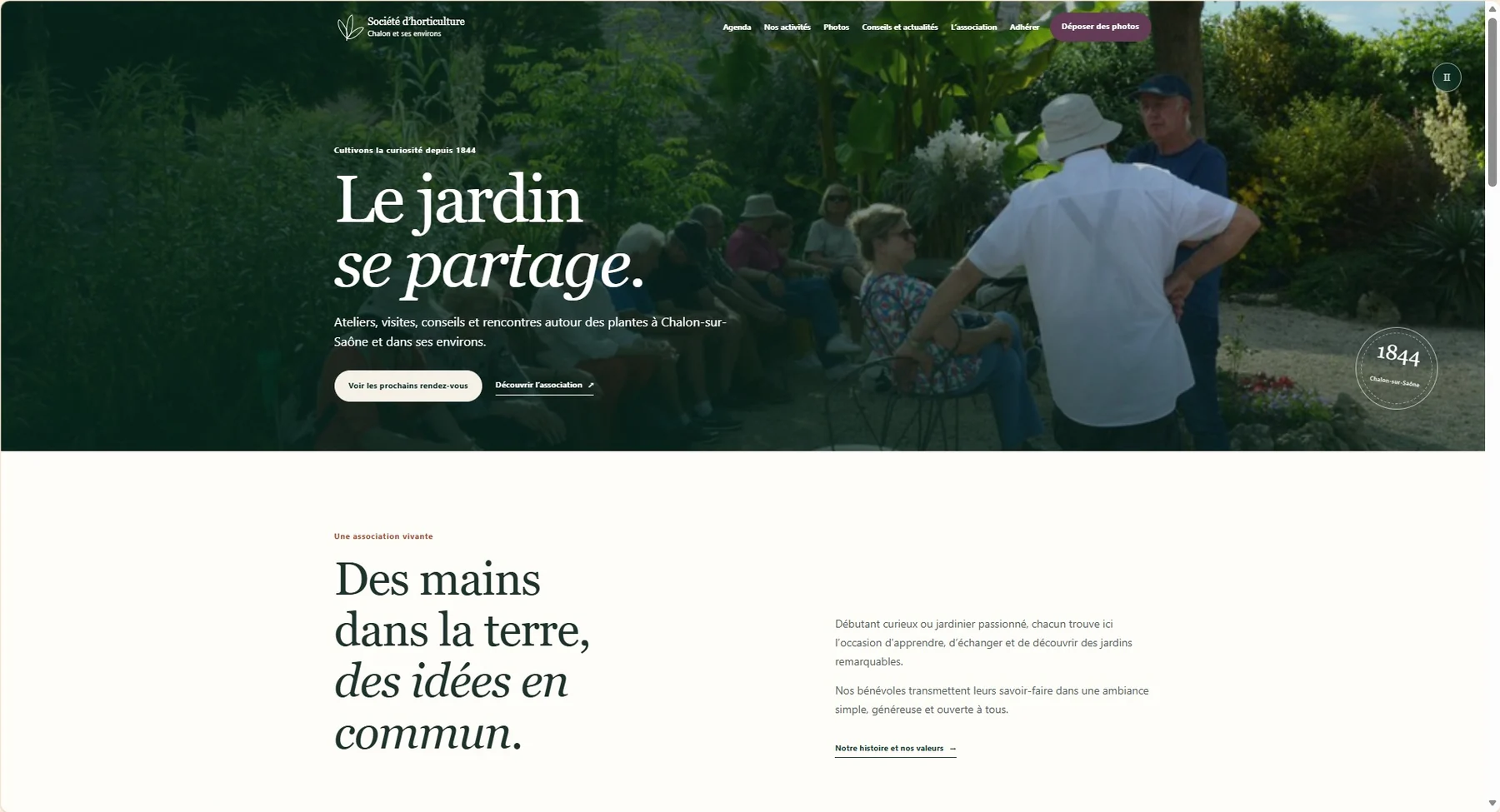 Le site de la Société d’Horticulture de Chalon : une interface éditoriale consacrée au jardin.
